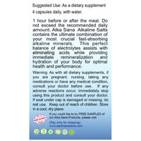 Load image into Gallery viewer, Alka Sana 4Salts Capsules - 180 Count - Suggested Use
