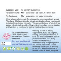 Load image into Gallery viewer, Alka Sana 4Salts Powder - 454 gram Label - Suggested Use
