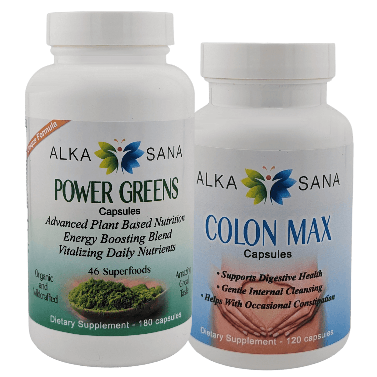Alka Sana EZ Health Capsules - Power Greens & Colon Max