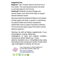 Load image into Gallery viewer, Alka Sana Korean Red Pine Needle Oil 2oz Suggested Use
