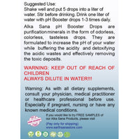 Load image into Gallery viewer, Alka Sana pH Booster Drops- 4 oz - Suggested Use
