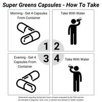 Load image into Gallery viewer, alka-sana-super-greens-capsules-180-count-how-to-take
