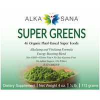 Load image into Gallery viewer, Alka Sana Super Greens Powder - 113 Gram - Front Label
