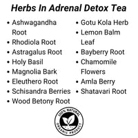 Load image into Gallery viewer, Earth Sana Adrenal Detox Tea - List of Herbs
