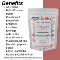 Load image into Gallery viewer, Earth Sana Blood &amp; Lymphatic Detox Tea - Loose Leaf - Benefits

