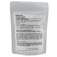 Load image into Gallery viewer, Earth Sana Blood &amp; Lymphatic Support - 120 Capsules - Back View
