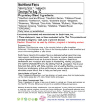 Load image into Gallery viewer, Earth Sana Heart &amp; Circulation Tea - Loose Leaf - Label Back
