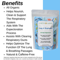 Load image into Gallery viewer, Earth Sana Lung &amp; Respiratory Tea Benefits
