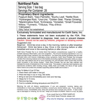 Load image into Gallery viewer, Earth Sana Prostate Detox Tea - 28 Tea Bags - Label Back
